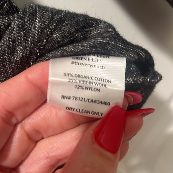 Eileen Fisher Wool Organic Cotton Blend Long Sleeve Blouse Woman PP Petite - Picture 4 of 6